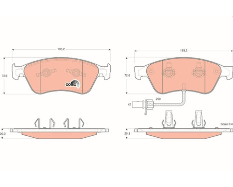 Brake Pad Set, disc brake COTEC GDB1553 TRW, Image 2