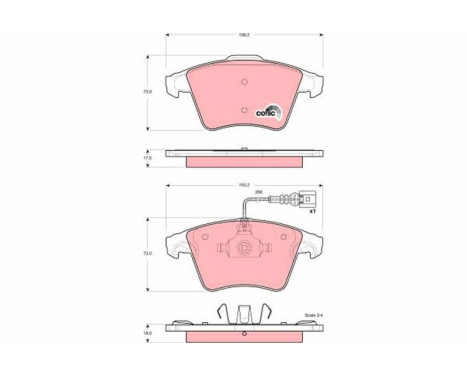 Brake Pad Set, disc brake COTEC GDB1556 TRW, Image 2