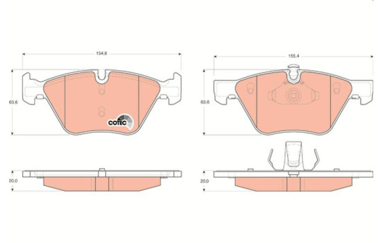 Brake Pad Set, disc brake COTEC GDB1559 TRW, Image 3