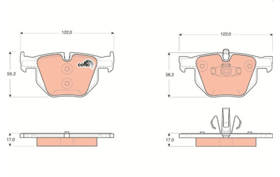 Brake Pad Set, disc brake COTEC GDB1560 TRW, Image 2