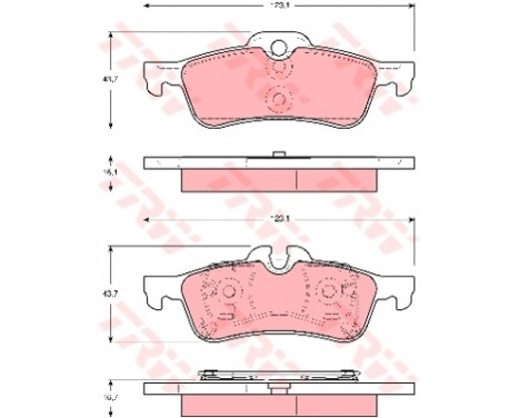 Brake Pad Set, disc brake COTEC GDB1561 TRW