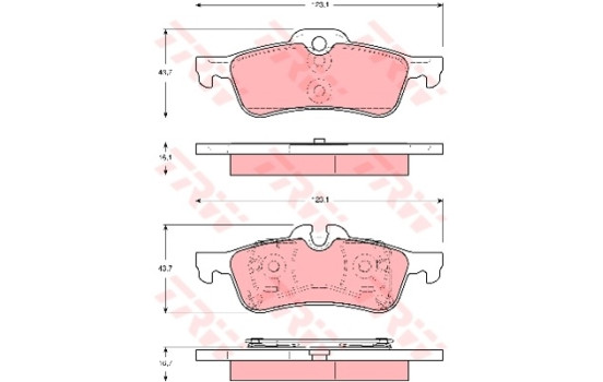 Brake Pad Set, disc brake COTEC GDB1561 TRW