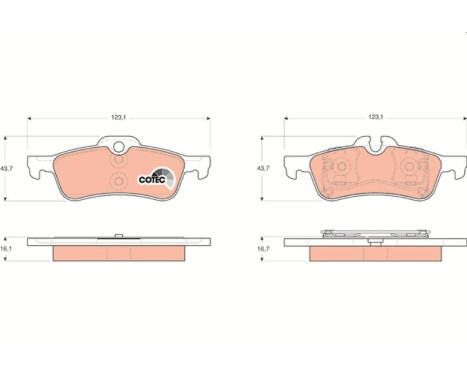 Brake Pad Set, disc brake COTEC GDB1561 TRW, Image 2