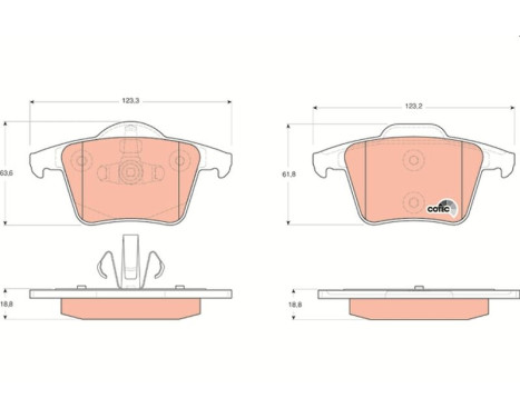 Brake Pad Set, disc brake COTEC GDB1566 TRW, Image 2