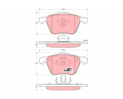 Brake Pad Set, disc brake COTEC GDB1576 TRW, Image 2