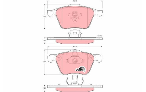 Brake Pad Set, disc brake COTEC GDB1576 TRW, Image 2