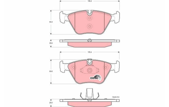 Brake Pad Set, disc brake COTEC GDB1577 TRW, Image 2