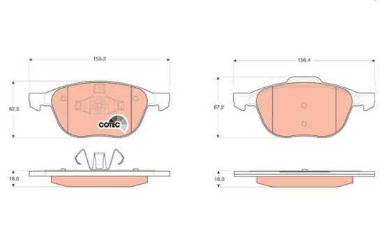 Brake Pad Set, disc brake COTEC GDB1583 TRW, Image 5
