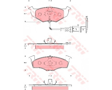 Brake Pad Set, disc brake COTEC GDB1586 TRW