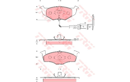 Brake Pad Set, disc brake COTEC GDB1586 TRW