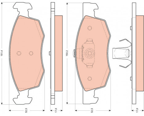 Brake Pad Set, disc brake COTEC GDB1588 TRW, Image 2