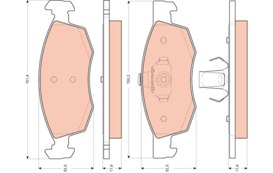 Brake Pad Set, disc brake COTEC GDB1588 TRW, Image 2