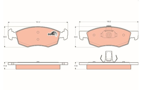 Brake Pad Set, disc brake COTEC GDB1588 TRW, Image 3