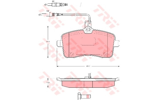 Brake Pad Set, disc brake COTEC GDB1594 TRW
