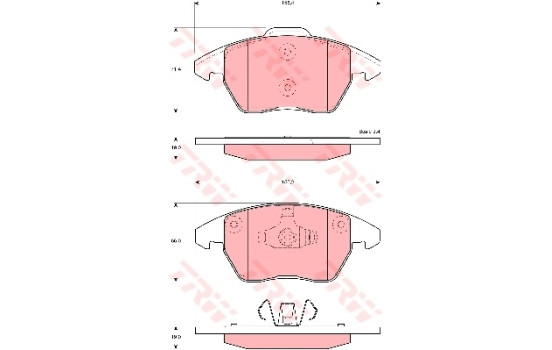 Brake Pad Set, disc brake COTEC GDB1605 TRW