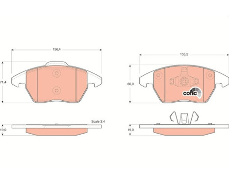 Brake Pad Set, disc brake COTEC GDB1605 TRW, Image 2