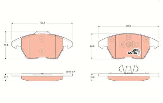 Brake Pad Set, disc brake COTEC GDB1605 TRW, Image 2