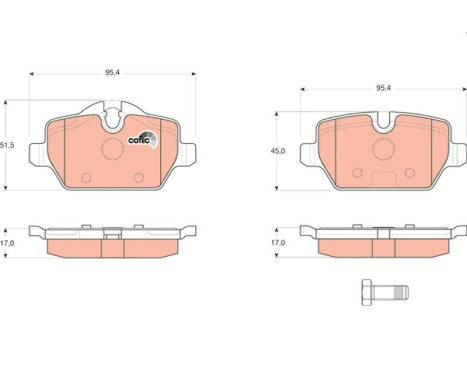 Brake Pad Set, disc brake COTEC GDB1612 TRW, Image 2