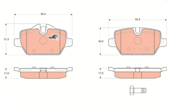 Brake Pad Set, disc brake COTEC GDB1612 TRW, Image 2