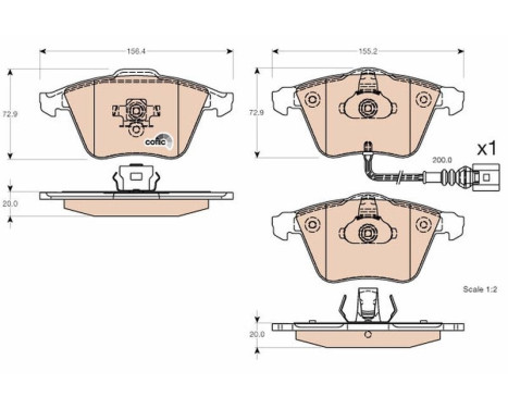 Brake Pad Set, disc brake COTEC GDB1616 TRW, Image 2