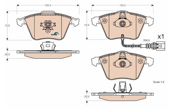 Brake Pad Set, disc brake COTEC GDB1616 TRW, Image 2