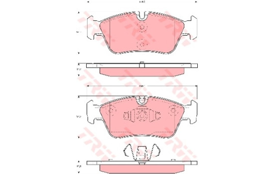 Brake Pad Set, disc brake COTEC GDB1625 TRW