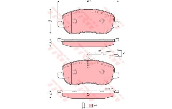Brake Pad Set, disc brake COTEC GDB1636 TRW