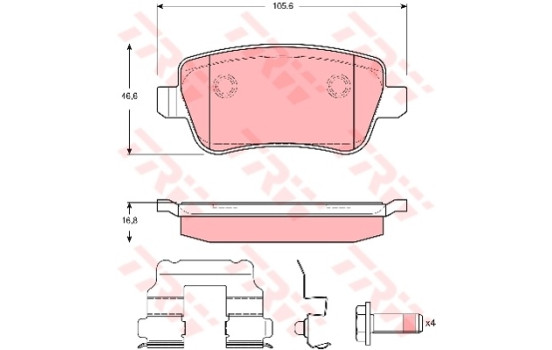 Brake Pad Set, disc brake COTEC GDB1637 TRW