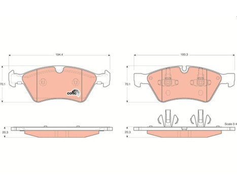 Brake Pad Set, disc brake COTEC GDB1642 TRW, Image 2