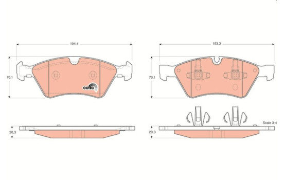Brake Pad Set, disc brake COTEC GDB1642 TRW, Image 2