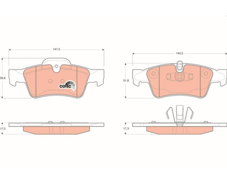 Brake Pad Set, disc brake COTEC GDB1643 TRW, Image 2