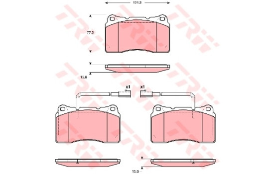 Brake Pad Set, disc brake COTEC GDB1648 TRW