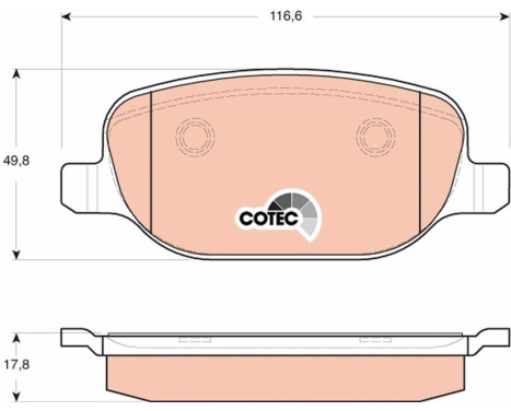 Brake Pad Set, disc brake COTEC GDB1649 TRW, Image 2