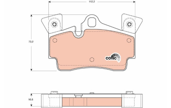 Brake Pad Set, disc brake COTEC GDB1652 TRW, Image 2