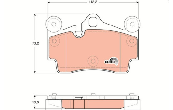 Brake Pad Set, disc brake COTEC GDB1653 TRW, Image 2