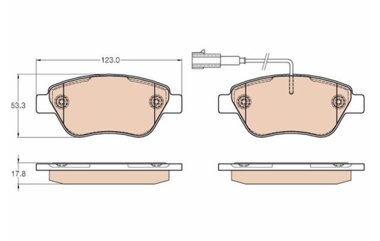 Brake Pad Set, disc brake COTEC GDB1654 TRW, Image 2