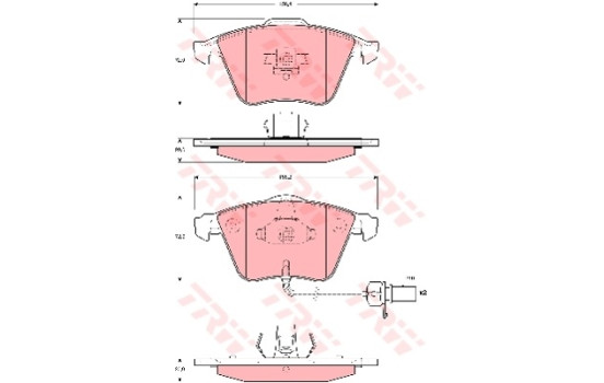 Brake Pad Set, disc brake COTEC GDB1659 TRW