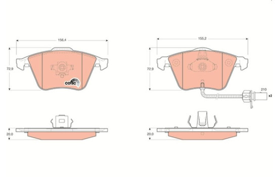 Brake Pad Set, disc brake COTEC GDB1659 TRW, Image 2