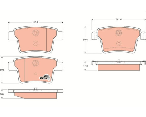 Brake Pad Set, disc brake COTEC GDB1665 TRW, Image 2