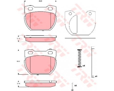 Brake Pad Set, disc brake COTEC GDB1666 TRW