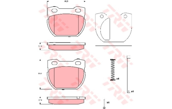 Brake Pad Set, disc brake COTEC GDB1666 TRW