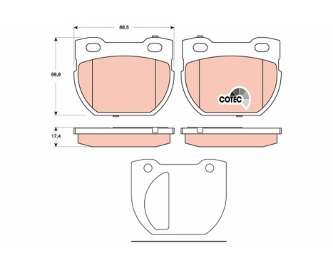 Brake Pad Set, disc brake COTEC GDB1666 TRW, Image 2
