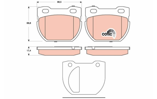 Brake Pad Set, disc brake COTEC GDB1666 TRW, Image 2