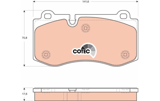 Brake Pad Set, disc brake COTEC GDB1667 TRW, Image 2
