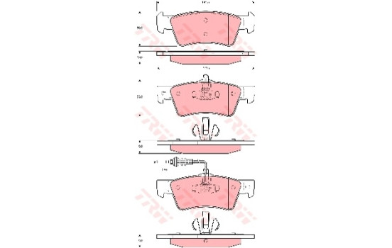 Brake Pad Set, disc brake COTEC GDB1671 TRW