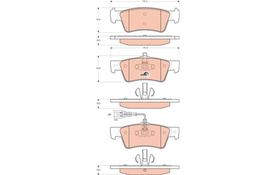Brake Pad Set, disc brake COTEC GDB1671 TRW, Image 2