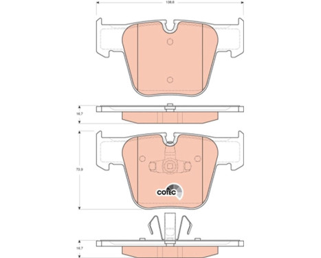 Brake Pad Set, disc brake COTEC GDB1674 TRW, Image 2