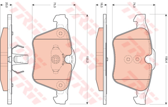 Brake Pad Set, disc brake COTEC GDB1684 TRW