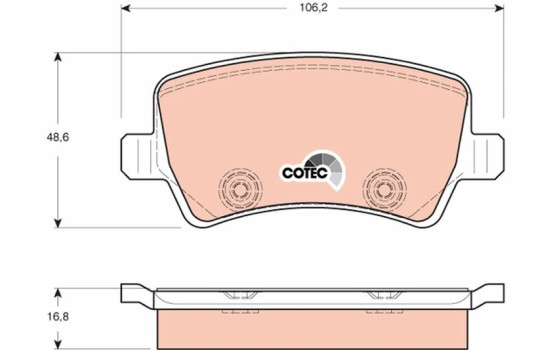 Brake Pad Set, disc brake COTEC GDB1685 TRW, Image 2
