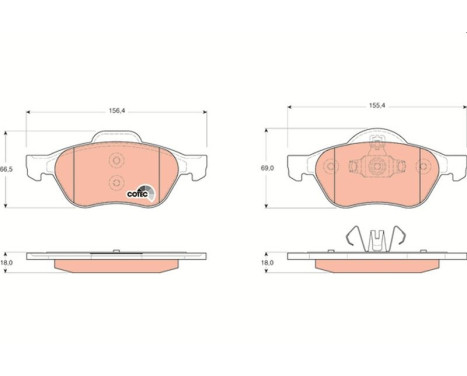 Brake Pad Set, disc brake COTEC GDB1687 TRW, Image 2